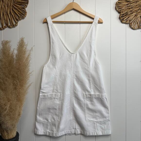 Free People dress mini denim skirtall one piece skirt overalls Medium cotton - Picture 3 of 8